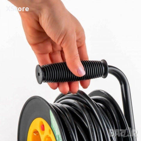 Muhler удължител с макара, 4 гнезда, дължина 15м, снимка 3 - Други стоки за дома - 52520397