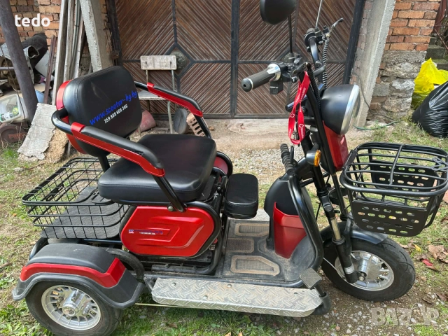 Електрическа триколка с три седалки EcoWay модел М19X бордо, снимка 11 - Мотоциклети и мототехника - 52968542