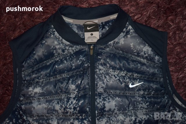 Nike Aeroloft 800 Down Blue Reflective Running Vest Sz L / #00285 /, снимка 5 - Спортни екипи - 39393794