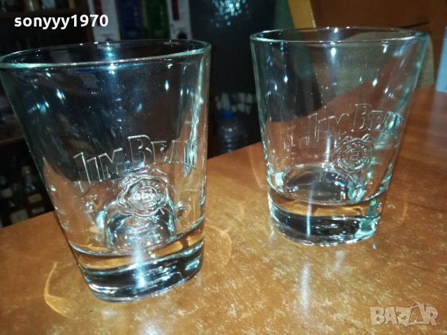 JIM BEAM-МАСИВНИ ТЕЖКИ 2БР ЧАШИ ЗА УИСКИ 2911212255, снимка 3 - Колекции - 34972062