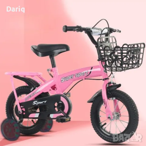 Детски велосипед с противоплъзгащи се гуми и светещи помощни колела, снимка 2 - Велосипеди - 49771893