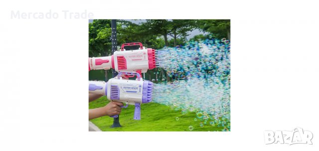 Пистолет за сапунени балончета, 64 дупки, Базука, USB,Различни цветове, снимка 5 - Електрически играчки - 36878024