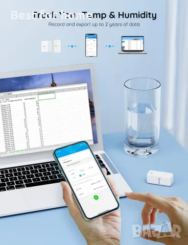 Govee Hygrometer Thermometer  H5100, Мини Bluetooth сензор 3 броя, снимка 7 - Друга електроника - 49619249