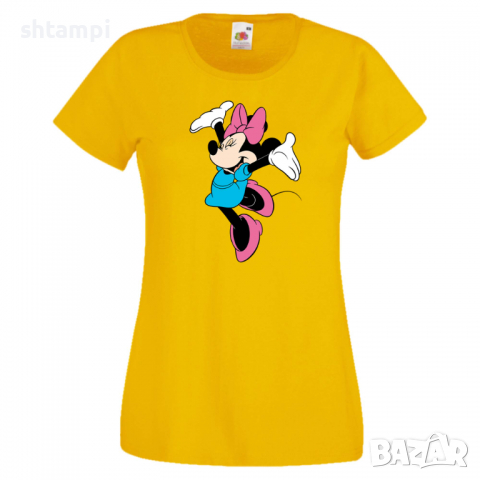 Дамска тениска Minnie Mouse 6 Подарък,Изненада,Рожден ден,, снимка 10 - Тениски - 36530786