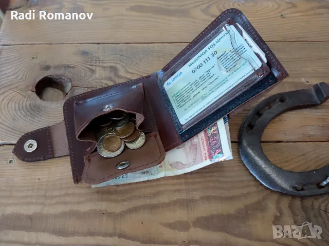 Ръчно изработен мъжки кожен портфейл , снимка 6 - Портфейли, портмонета - 48268459