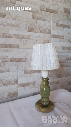 Стара нощна лампа с основа от оникс - Антика, снимка 4 - Антикварни и старинни предмети - 53006085