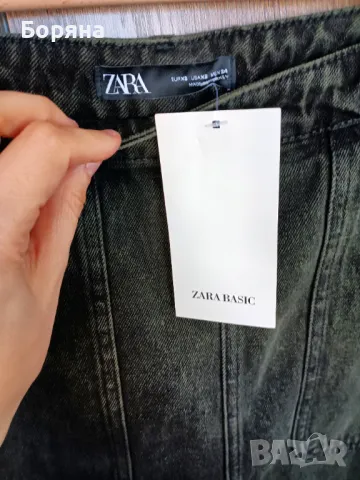Zara нова с етикет пола сив деним, снимка 5 - Поли - 50057487