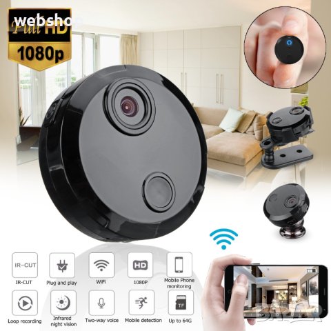 WiFi Мини интелигентна камера за видеонаблюдение, снимка 1 - HD камери - 43051437