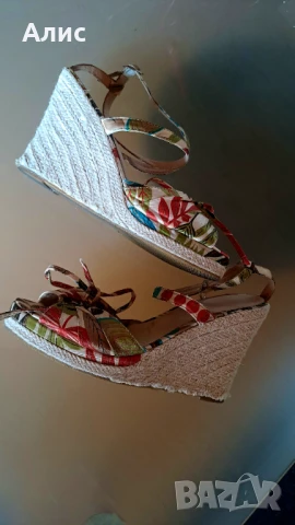 Летни обувки кожа и сатен, снимка 2 - Дамски ежедневни обувки - 50711534