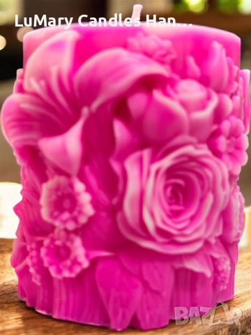 Свещ “ Розова магия”, снимка 8 - Декорация за дома - 53225137