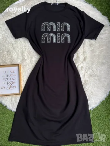 Памучна дамска рокля Miu Miu , снимка 3 - Рокли - 50413893