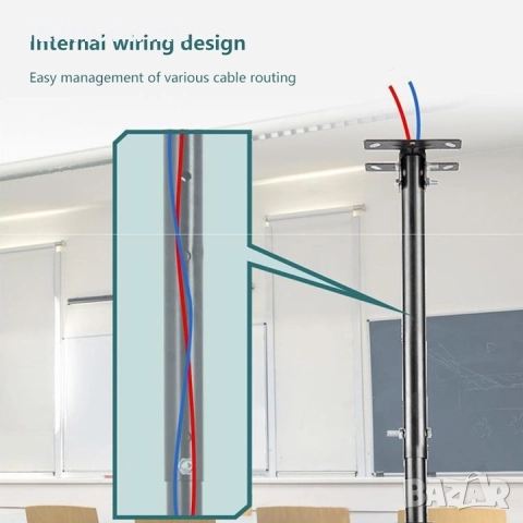 Стойка за телевизор Golxmse, Таванна, 26-60 инча, регулируема ротация,, снимка 12 - Стойки, 3D очила, аксесоари - 51878222