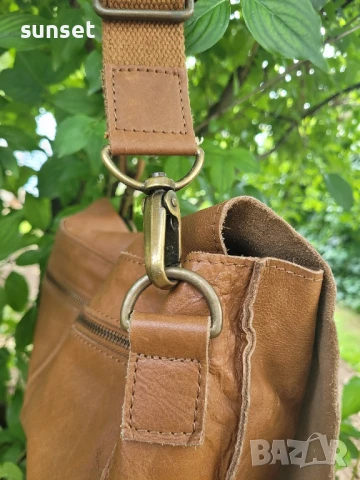 messenger bag ЕСТЕСТВЕНА кожа, кафява чанта работна( лаптоп, документи), снимка 12 - Чанти - 50617759