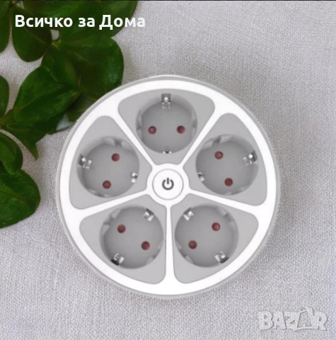 Кръгъл разклонител Muhler с ключ 5 гнезда, 1,5 метра, снимка 2 - Други стоки за дома - 53205087