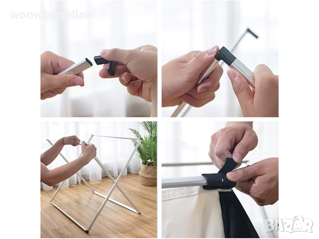 Кош за пране с 3 отделения – сгъваем, 135 л, снимка 10 - Други стоки за дома - 51822933