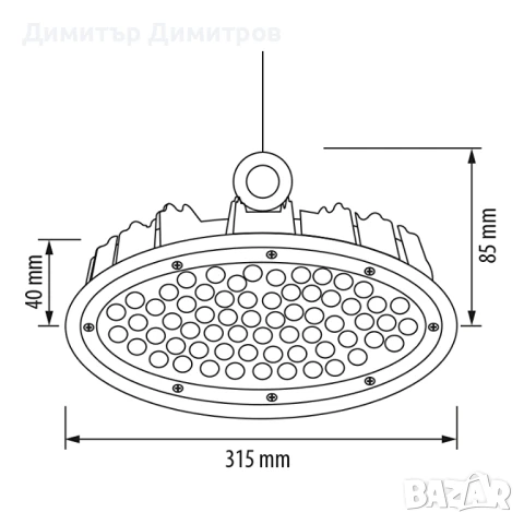 LED КАМБАНА Ultra Lux 150W 5000K 15000lm IP65, снимка 4 - Лед осветление - 40108848