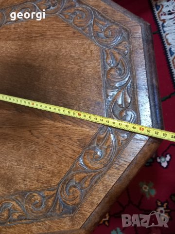 Ретро дъбова резбована помощна масичка, снимка 5 - Маси - 43244098