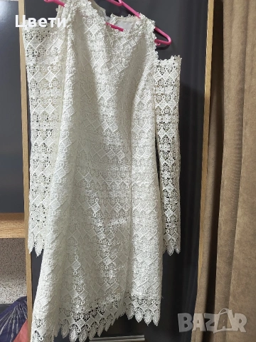 Бяла рокля за сватба,подпис или повод, снимка 3 - Рокли - 53250899