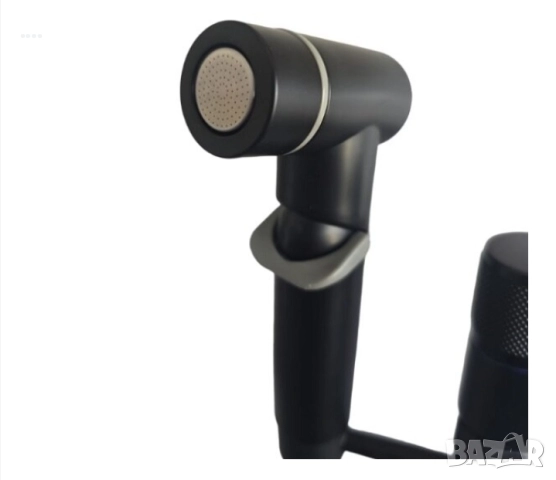 Смесител душ WC и биде coshop, двоен, с гъвкав спираловиден маркуч 1,2m, черен мат, снимка 3 - Други - 52795111