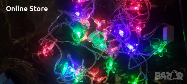Многоцветни коледни LED лампички с цветя с щепсел, снимка 2 - Декорация за дома - 42964570
