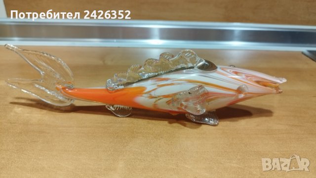 Стара стъклена риба, фигура, мурано, снимка 1 - Други - 38025162