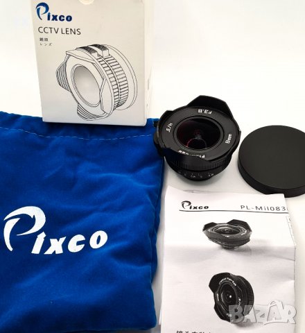 Pixco 8mm F3.8 Fish-Eye, снимка 1 - Обективи и филтри - 37828868