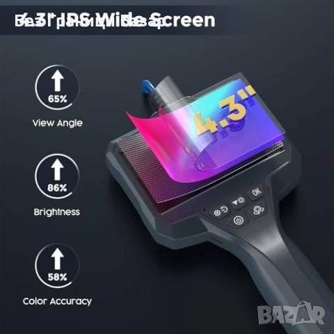 Нова HD ендоскоп камера с двойна леща, 4.3" IPS дисплей и 3.5 м кабел, снимка 4 - Друга електроника - 52272947