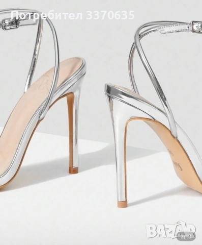 Сребристи високи обувки, EUR 39, снимка 4 - Дамски обувки на ток - 52062270