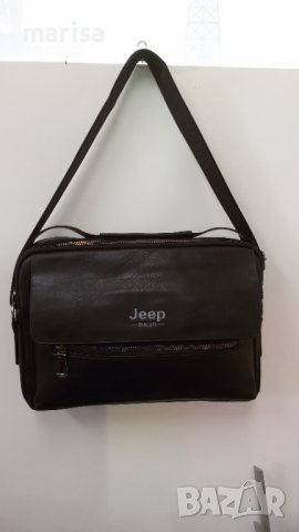 Мъжка чанта Jeep, еко кожа, регулируема презрамка, черна - 3390950, снимка 6 - Чанти - 36676602