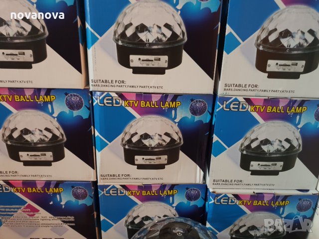 Bluetooth Диско лампа с вградени тонколонки + Флашка USB LED Light Magic Ball, снимка 9 - Крушки - 27151253