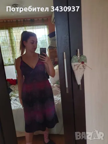 Рокля с v- образно деколте, снимка 5 - Рокли - 49087486