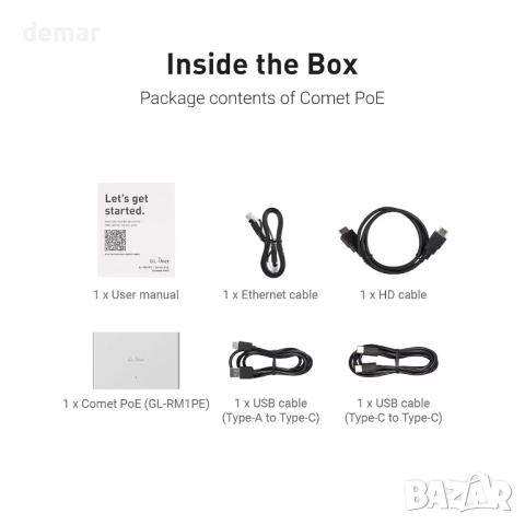 GL.iNet Comet PoE (GL-RM1PE) Дистанционно KVM управление през интернет, снимка 7 - Кабели и адаптери - 52074186