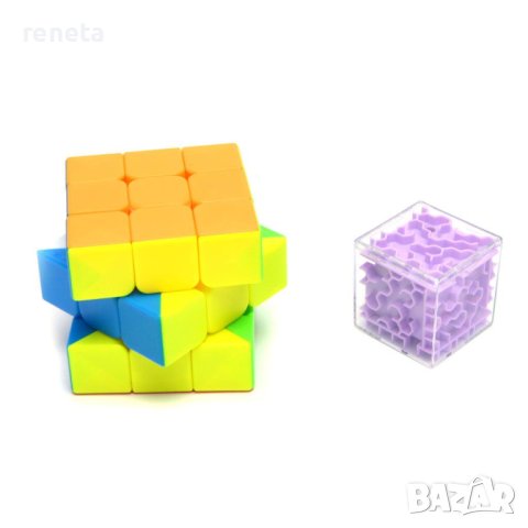 Комплект кубчета Ahelos, Тип Рубик, 2 броя, Многоцветни
