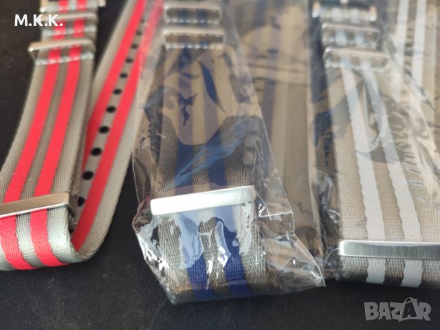 Луксозни каишки NATO 22mm   Каишката  с   червеното  райе е продадена , снимка 4 - Каишки за часовници - 40128977