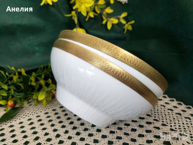 Scherzer Bavaria златен кант и релеф , снимка 2 - Чинии - 51670966