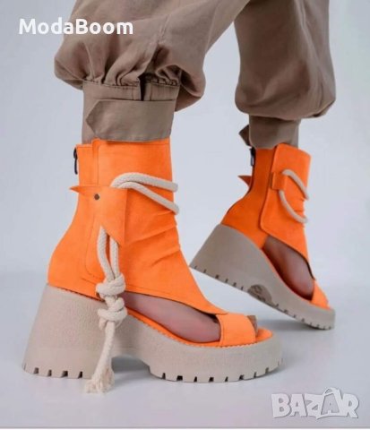 Летни велурени боти , снимка 4 - Дамски боти - 40823433