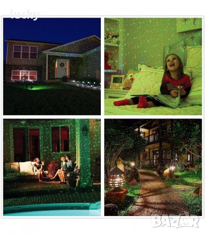 Лазерен прожектор Star Shower с 2 движещи се цвята , точки, снимка 9 - Прожектори - 27191440