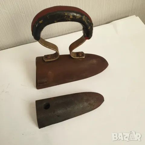 Стара малка желязна ютия волски език, снимка 6 - Антикварни и старинни предмети - 49416246