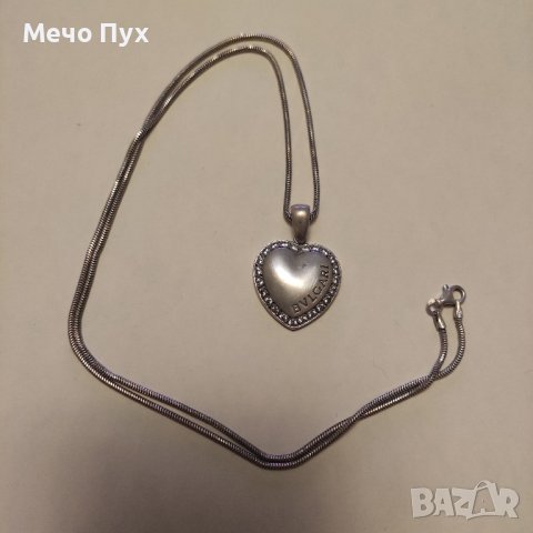 Сребърен синджир с висулка Булгари (231), снимка 3 - Колиета, медальони, синджири - 43688996