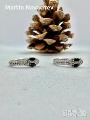 Сребърни обеци с цирконий, снимка 9 - Обеци - 53197629