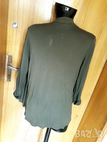 Тъмно зелено блуза-жилетка ХЛ, снимка 4 - Блузи с дълъг ръкав и пуловери - 26744734