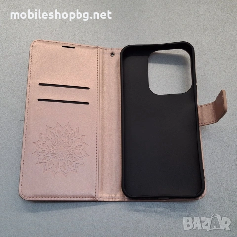 Redmi 15C калъф страничен с прегради и закопчаване розов розово злато, снимка 2 - Калъфи, кейсове - 53492782