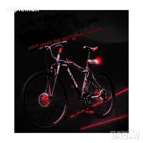 Заден стоп габарит светлина за велосипед със лазер и 2бр батерии, снимка 3 - Части за велосипеди - 48609520