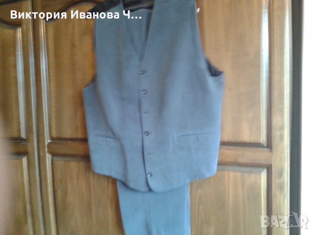 Нов сив в 3 части мъжки костюм 56н, снимка 3 - Костюми - 33196918