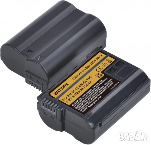 Батерия за NIKON EN-EL15, 2280mAh ENEL15, EN EL15 D750 D800 D810 D850 D7500 D7100, EN-EL15C D7200, снимка 2 - Батерии, зарядни - 36812928