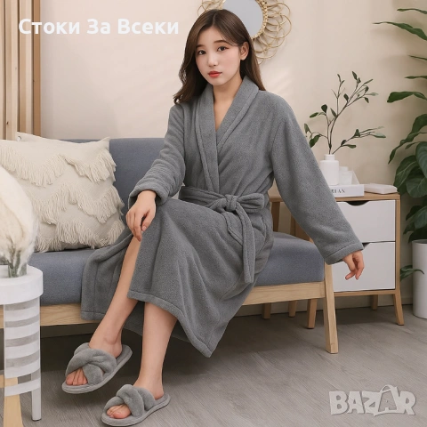 Дамски мек халат с връзки - класически комфорт, снимка 9 - Други - 53490768