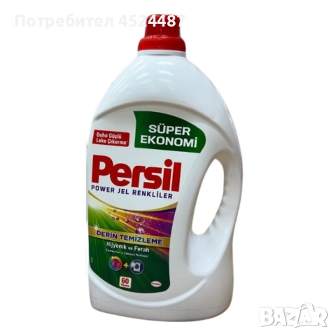 Течен перилен препарат Persil за цветно пране – 3,9 литра, 60 пранета, дълбоко почистване