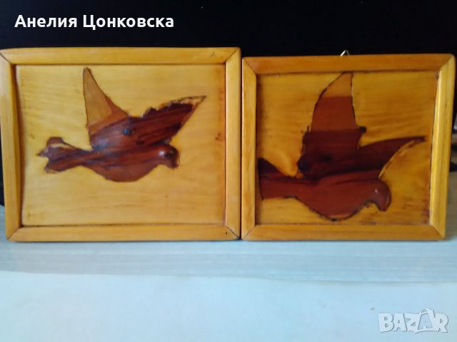 Малки дървени картини"ГЪЛЪБ"ръчна изработка, снимка 1 - Сувенири от дърво - 27279264