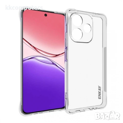 OPPO A5 Pro 5G Прозрачен Удароустойчив Калъф ENKAY с Анти-Приплъзване + Скрийн Протектор