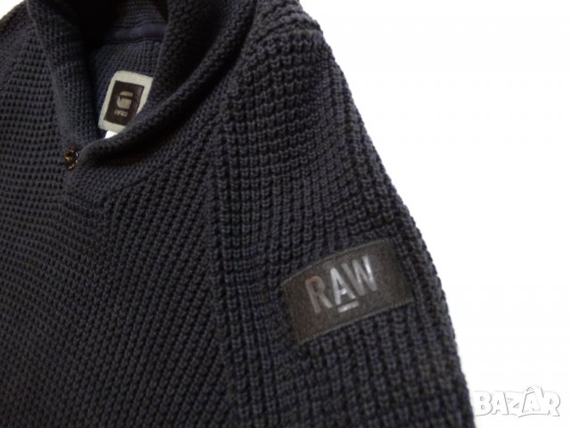 G-Star Raw Avihu Shawl Knit Mazarine Blue Мъжки Пуловер Размер M/L, снимка 8 - Пуловери - 35460849